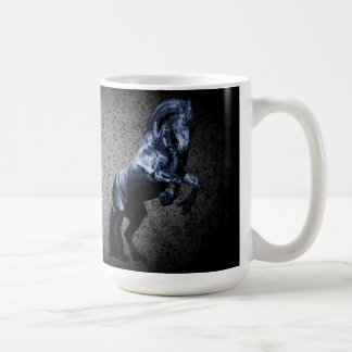 Friesian black stallion/black beauty, horse silver coffee mug