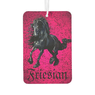 Friesian, black stallion, Frisan/Friesian horse/3 Car Air Freshener
