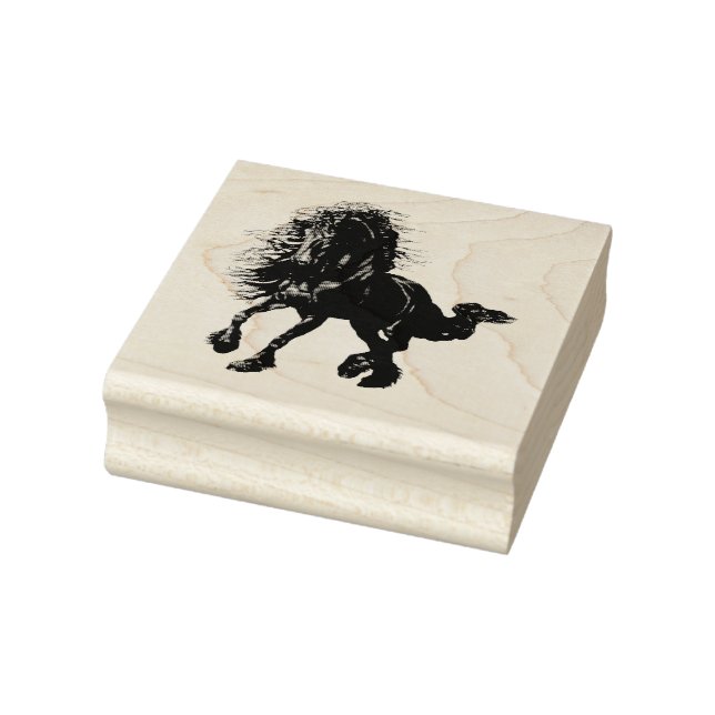 Friesian, black stallion, I love my Friesian Rubber Stamp (Stamp)