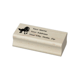 Friesian, black stallion, Personal Address stamp