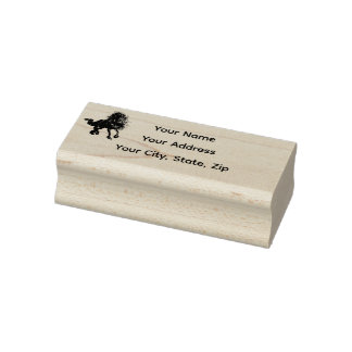 Friesian, black stallion, Personal Address stamp