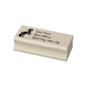 Friesian/black stallion, Personal Address stamp/3a Rubber Stamp