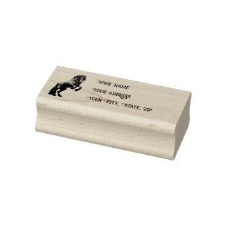 Friesian/black stallion, Personal Address stamp/3b Rubber Stamp