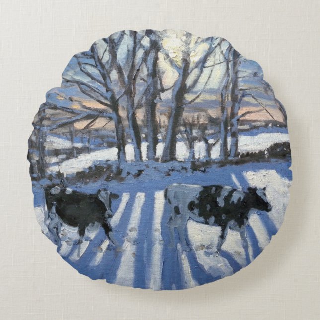 Friesian Cows 2009 Round Cushion (Front)
