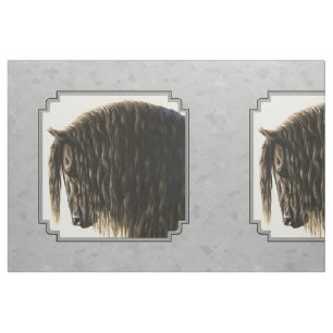 Friesian Draught Horse Silver Grey Fabric