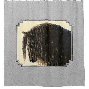 Friesian Draught Horse Silver Grey Shower Curtain