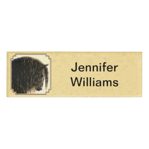 Friesian Draught Horse Yellow Name Tag