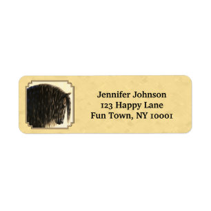 Friesian Draught Horse Yellow Return Address Label