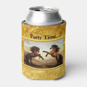 Friesian Draught   Horses in a rocky mountain Can Cooler