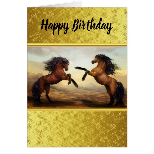 Friesian Draught Horses in a rocky mountain valley (Front)