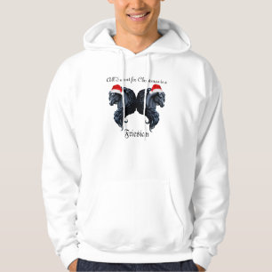 Friesian horse, black stallion beauty hoodie