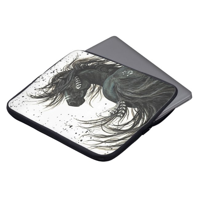Friesian Horse By Bihrle Laptop Sleeve (Front Top)