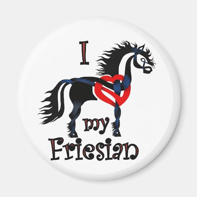 friesian horse, celtic design magnet (Front)