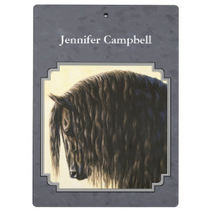 Friesian Horse Dark Slate Grey Clipboard