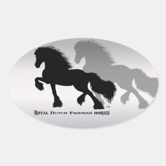 Friesian Horse / Fries Paard Oval Sticker