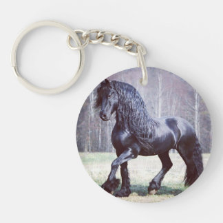 Friesian horse keychain