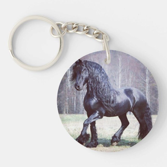 Friesian horse keychain (Front)