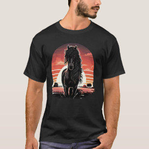 Friesian Horse Lover Majestic Friesian Horse Ridin T-Shirt