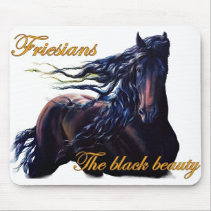 Friesian horse mouse pad