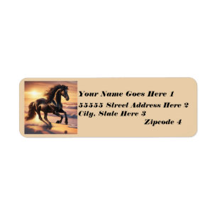 Friesian Horse Ocean Return Address Label