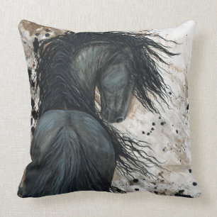 Friesian Horse Pillow by BiHrLe