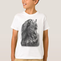 Friesian Horse Portrait Wavy Mane