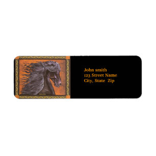 Friesian Horse Return Address Label