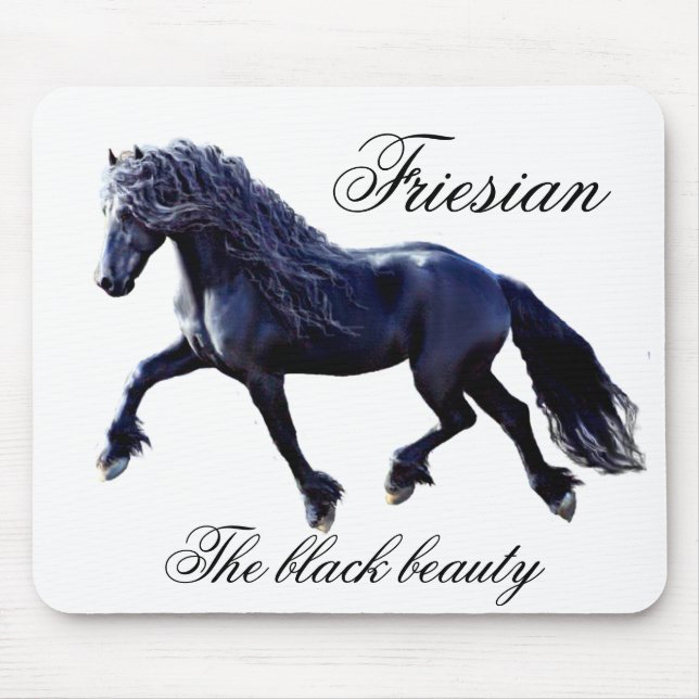 Friesian horse, stallion, the black beautyMousepad Mouse Pad (Front)