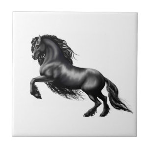 Friesian horse, the black beauty tile