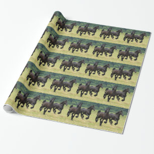 Friesian Horses Wrapping Paper