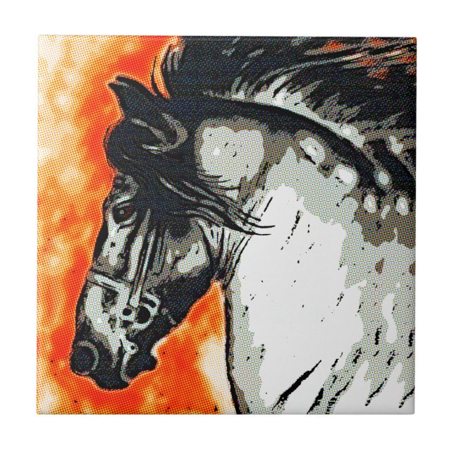 Friesian Mustang Ceramic Tile (Front)