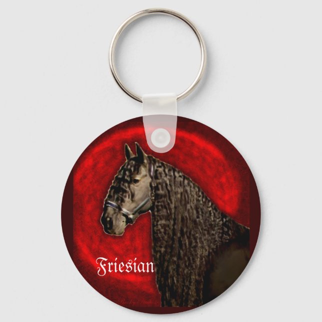 Friesian Portrait Key Ring (Front)