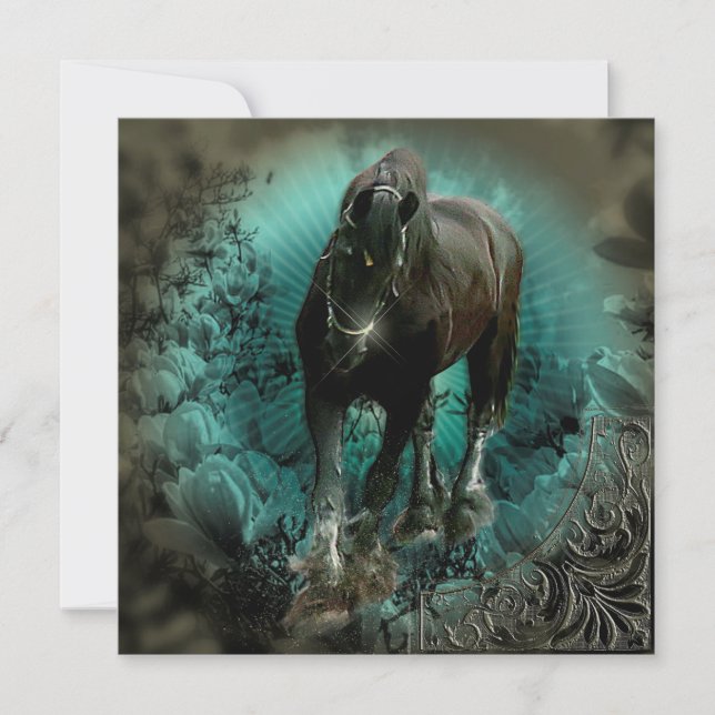 Friesian Stallion ~ Greeting Card (Front)