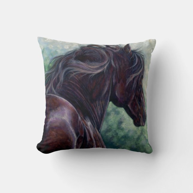 Friesian Stallion Pillow (Front)