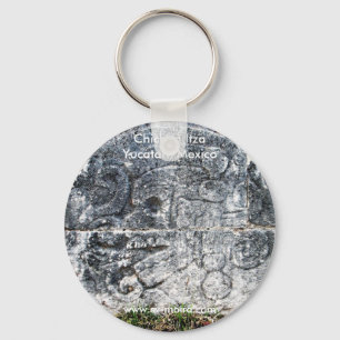 Frieze, ball court, Chichen Itza, Yucatan, Mexico Key Ring