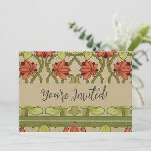 Frieze Border Art Nouveau Floral Invitation