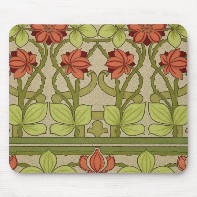 Frieze Border Art Nouveau Floral Mouse Pad (Front)