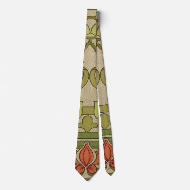 Frieze Border Art Nouveau Floral Tie (Front)