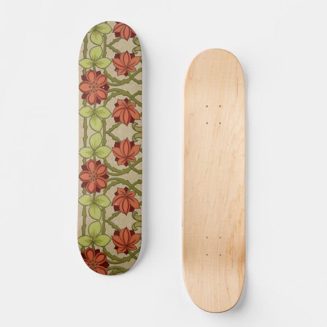 Frieze Border Art Nouveau Wallpaper Skateboard (Front)