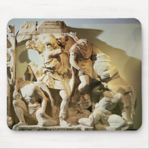 Frieze detail of a battle scene mouse pad