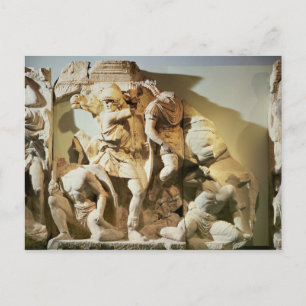 Frieze detail of a battle scene postcard