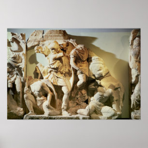 Frieze detail of a battle scene poster