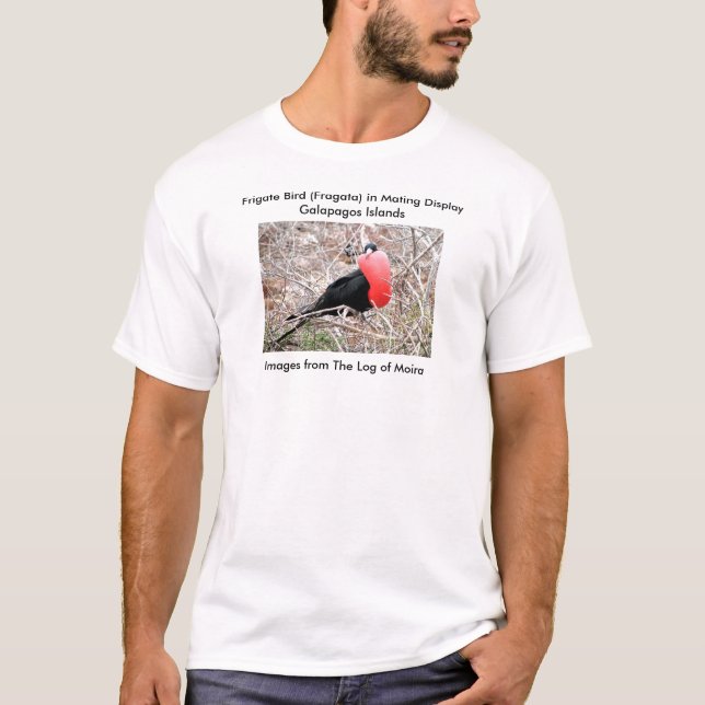 Frigate Bird (Fragata) in Mating Display Galapagos T-Shirt (Front)