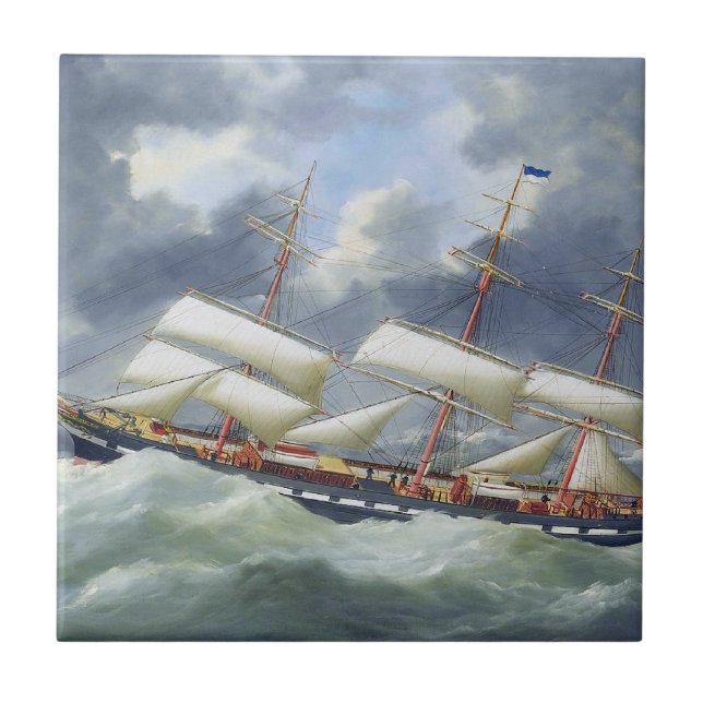 Frigate Training ship Atalanta 1885 Ceramic Tile (Front)