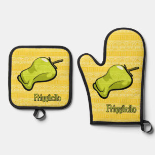 Friggitello Chilli Pepper Oven Mitt & Pot Holder Set
