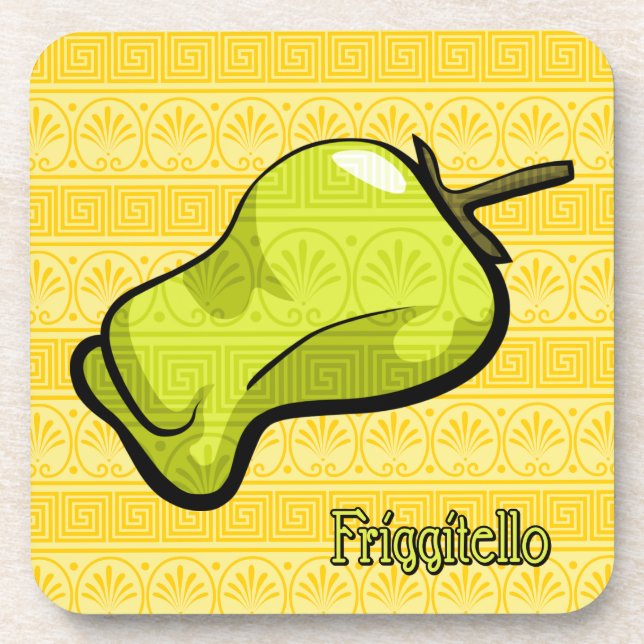 Friggitello Chilli Pepper Plastic Coaster (Front)