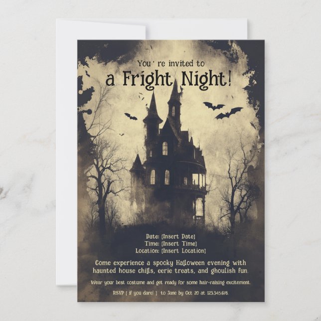 Fright Night Halloween Party Invitation (Front)