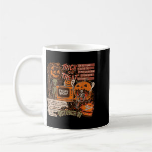 Fright Night Halloween Skeletons Aliens Pumpkins Coffee Mug