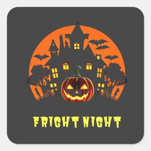 Fright Night Halloween Square Sticker