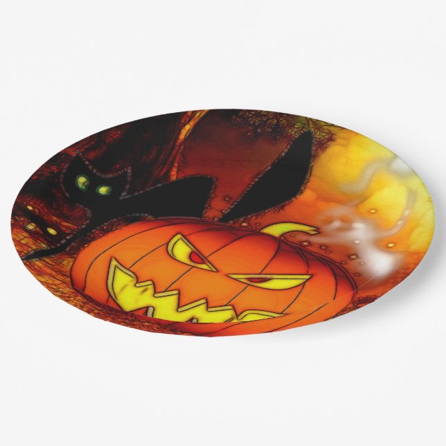 Fright Nights Halloween Party Paper Plate (Angled)